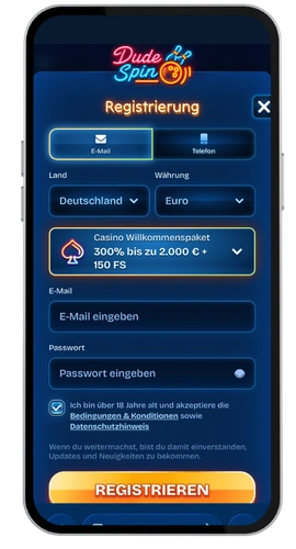 DudeSpin Kasino login